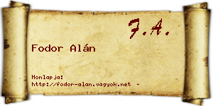 Fodor Alán névjegykártya
